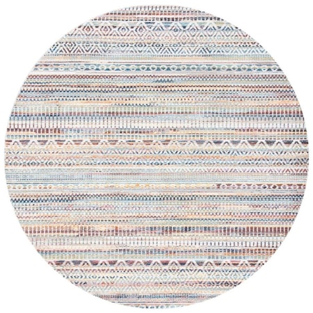 Safavieh 6 ft. 3 in. x 6 ft. 3 in. Crystal Power Loomed Round Area Rug; Rust & Gold CRS736P-6R